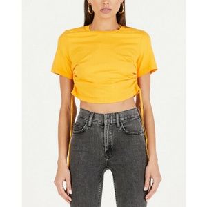 Cotton Citizen Lisbon Tie Tee Honey Yellow S NWT